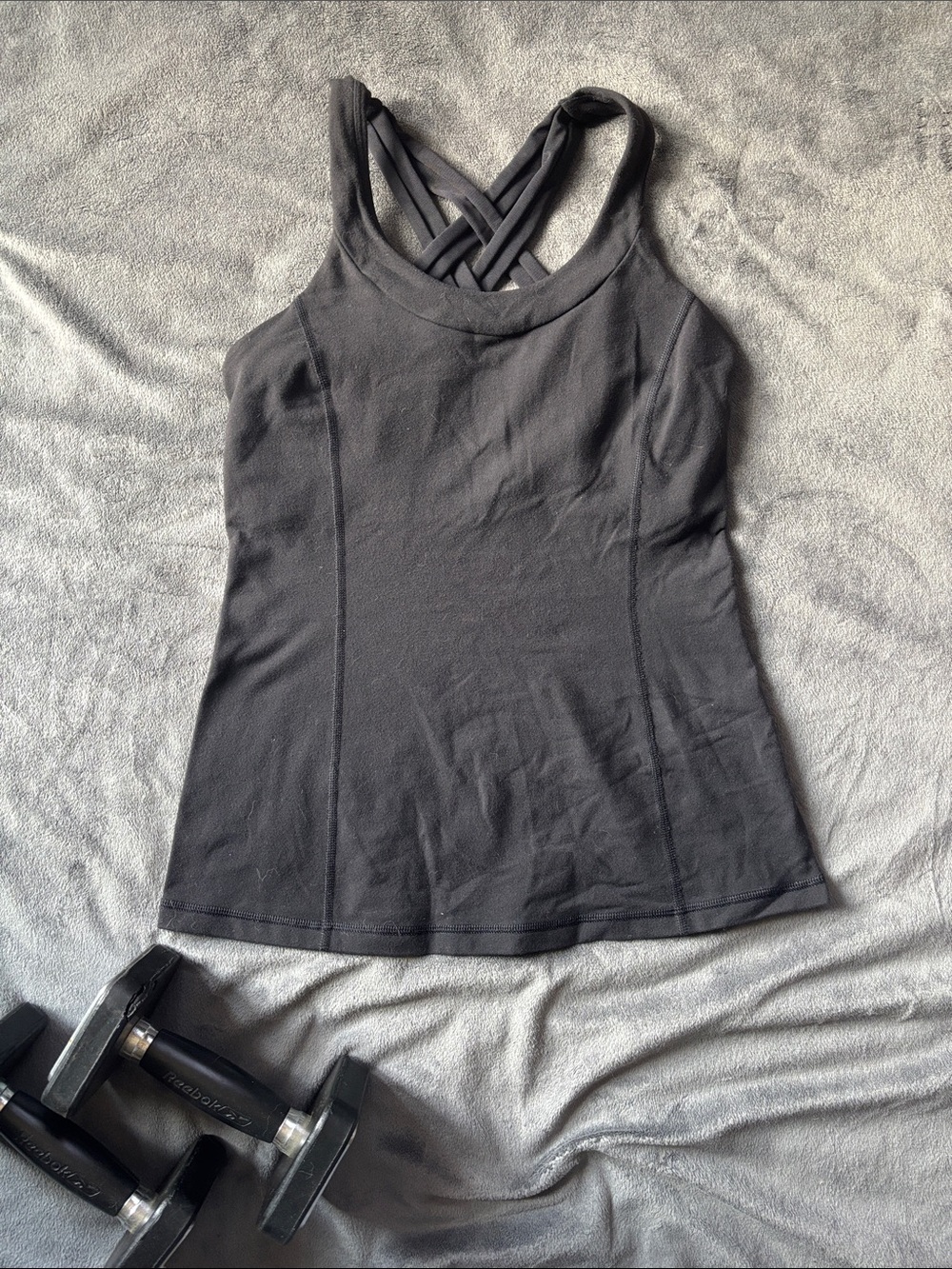 lululemon athletica Black Cross-Back Bra Top EUC